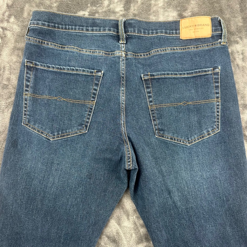 Lucky Brand 410 Athletic Slim Jeans Mens 36x32 Dark Wash Blue Denim Pants - Picture 4 of 9